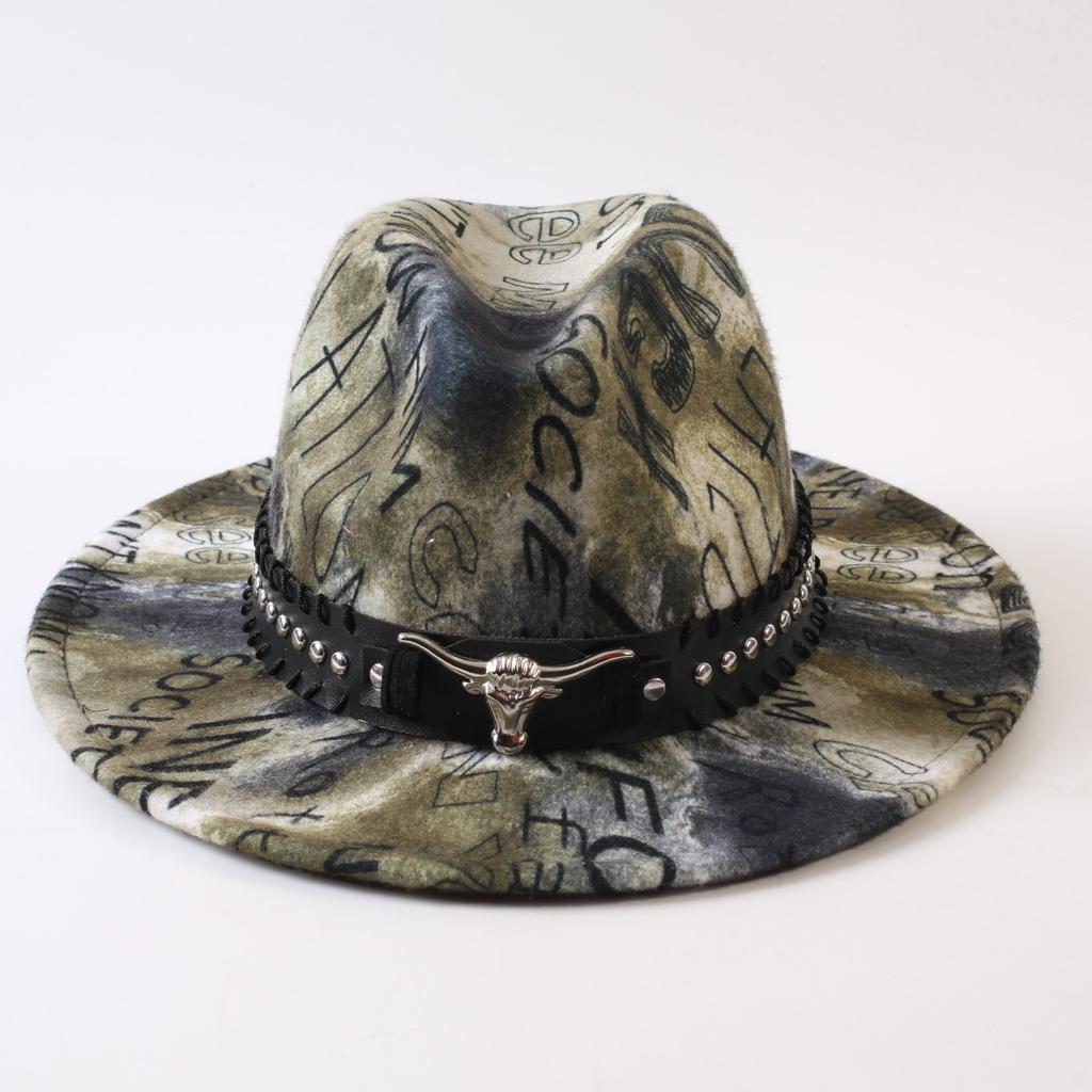 New European and American style letter printing fashion top hat men's and women's fashion jazz hat sunscreen sun hat