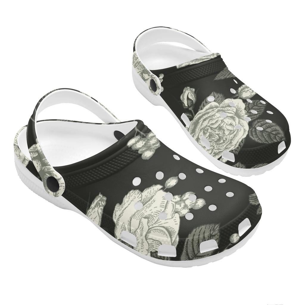 Bright Printed EVA Clogs for Women Men Ventilated Flexible Slip On Garden Shoes Beach Pool Bathroom Home Leisure Sandals Soft Fit