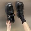 2025 Summer Mary Janes Japanese Style Shoes Girls Casual Kawaii Pure Color Shoes Woman Buckle Vintage Medium Heels Sandals Slim