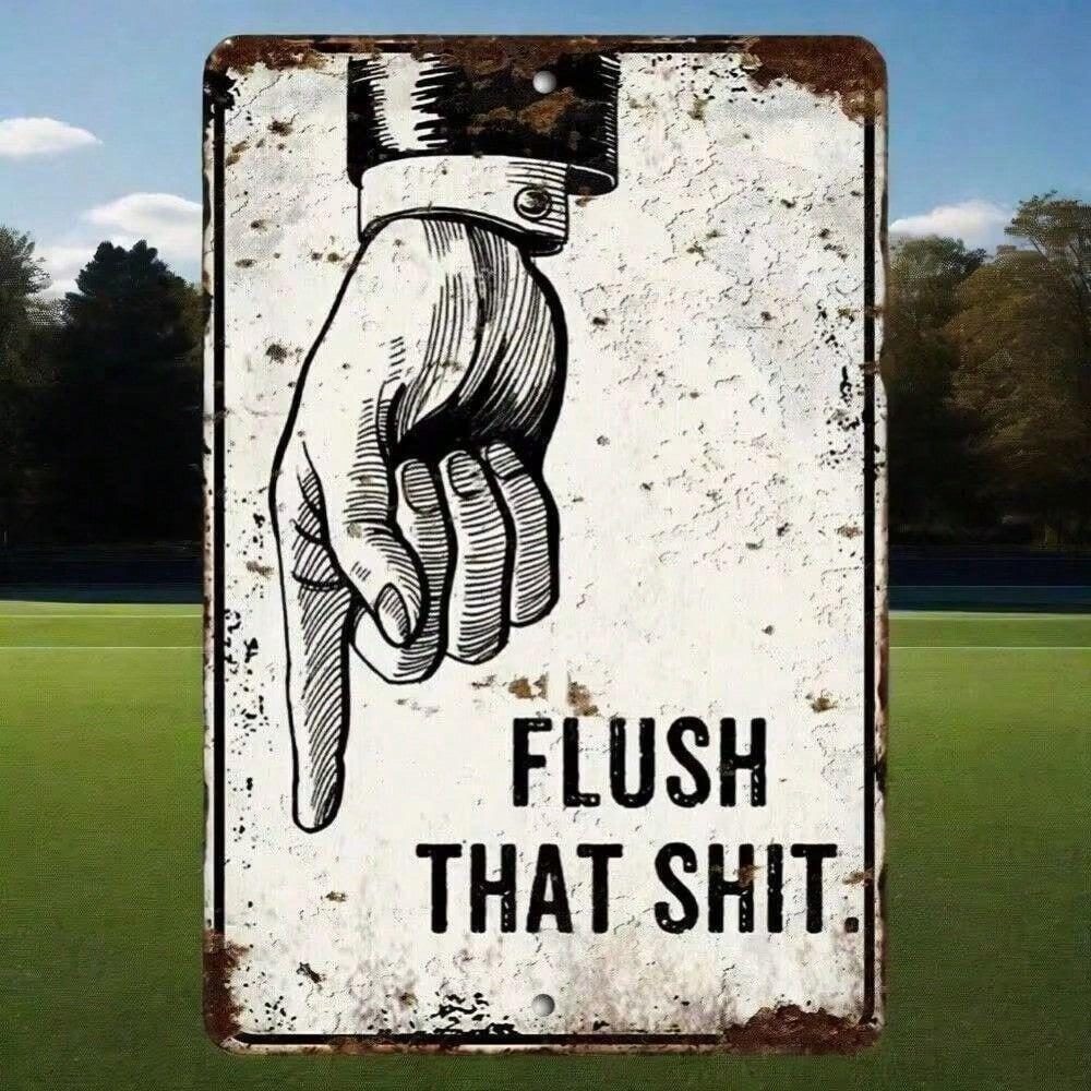 Metal Wall Sign Funny Bathroom Decor Vintage Tin Poster
