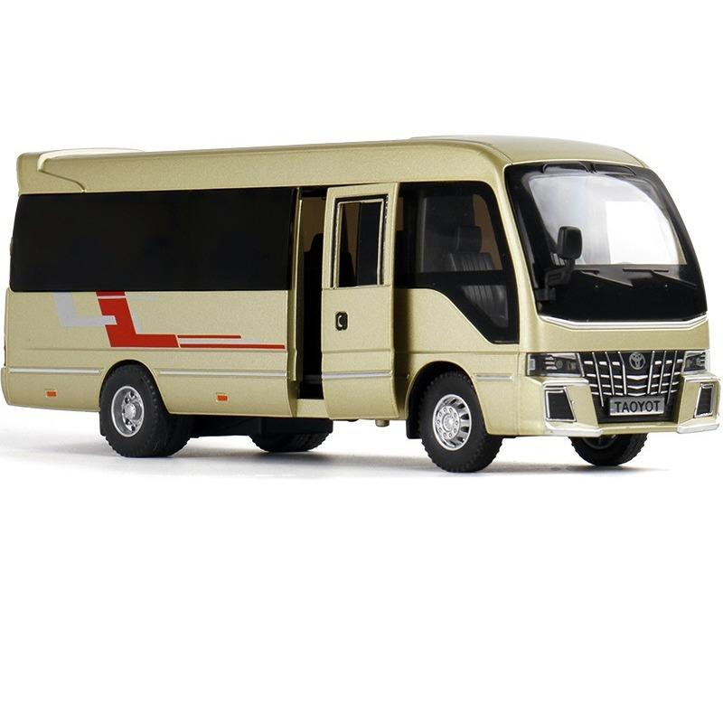 1/32 Toyota Coaster Legierung Luxus Bus Automodell Diecasts Metall Reisebus Fahrzeuge Automodell Simulation Sound und Licht Kinderspielzeug Geschenk