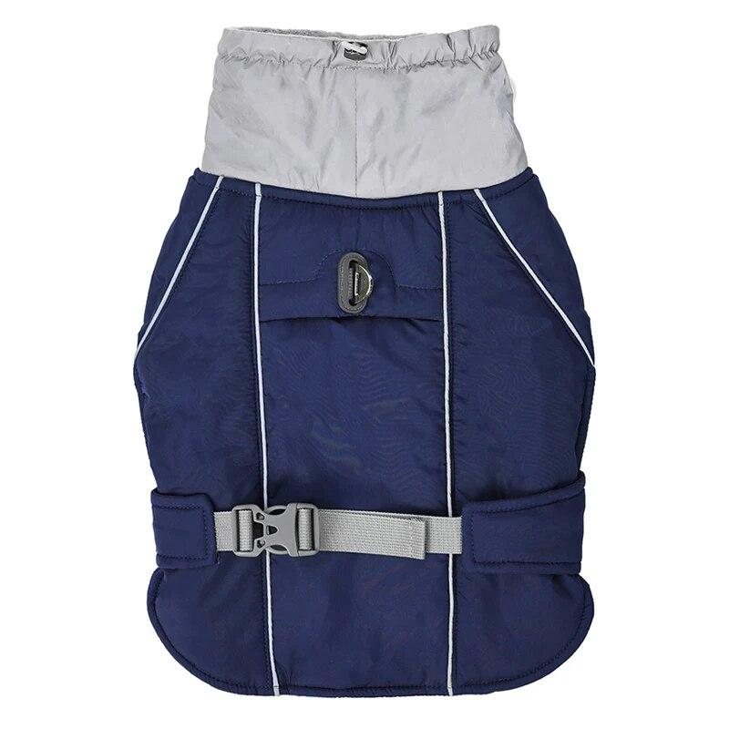 

Одежда для собак, роскошная зимняя куртка для маленьких, средних и больших собак, водонепроницаемая, с мягкой подкладкой, теплое пальто для домашних животных, безопасная светоотражающая одежда для собак S темно-синий