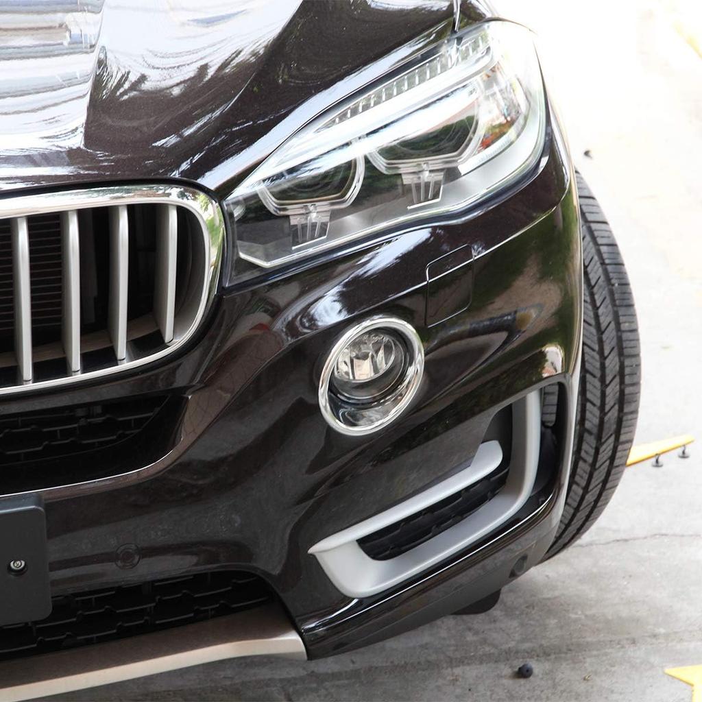 2Pcs ABS Chrome Car Front Fog Lamp Cover Trim for BMW X5 F15 2014-2018 Accessories