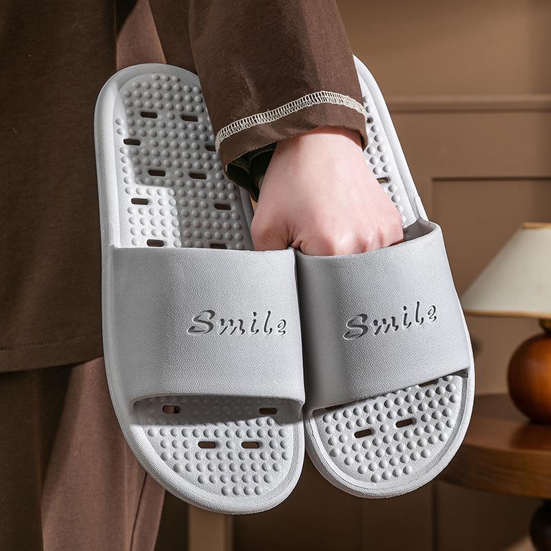 PVC Non-Slip Quick-Dry Leak-Proof Shower Slippers for Couples