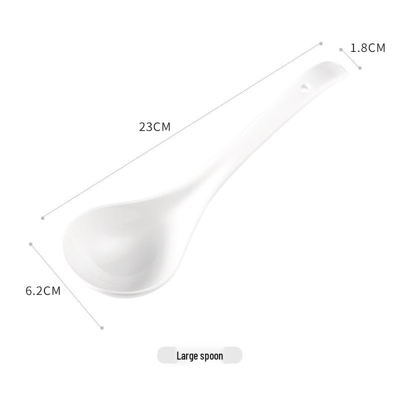 Xiwei White Ceramic Soup Spoons