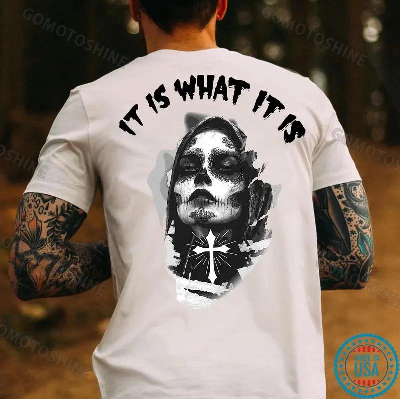 IT IS WHAT IT IS Skeleton Lady Print Men s T-Shirt M