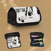 Large Pencil Case Pouch Featuring a Black And White Hockey Stick Design, Perfect for Students. This Spacious Pencil Bag Serves As an Organizer for Off