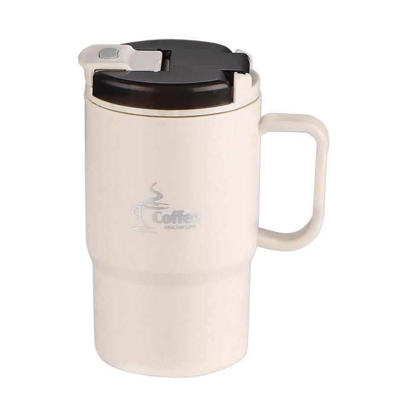 Stainless Steel Mug with Lid & Spoon - Perfect for Coffee, Tea, or Travel