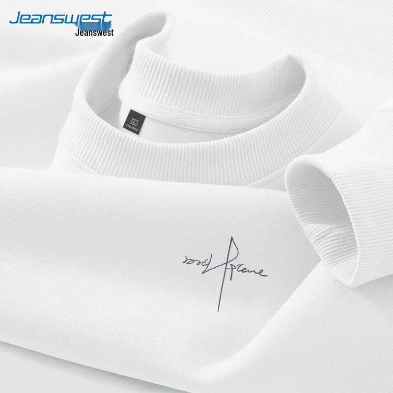 Jeanswest Unisex Cursive Logo Cotton Blend Crew Neck Sweatshirt L