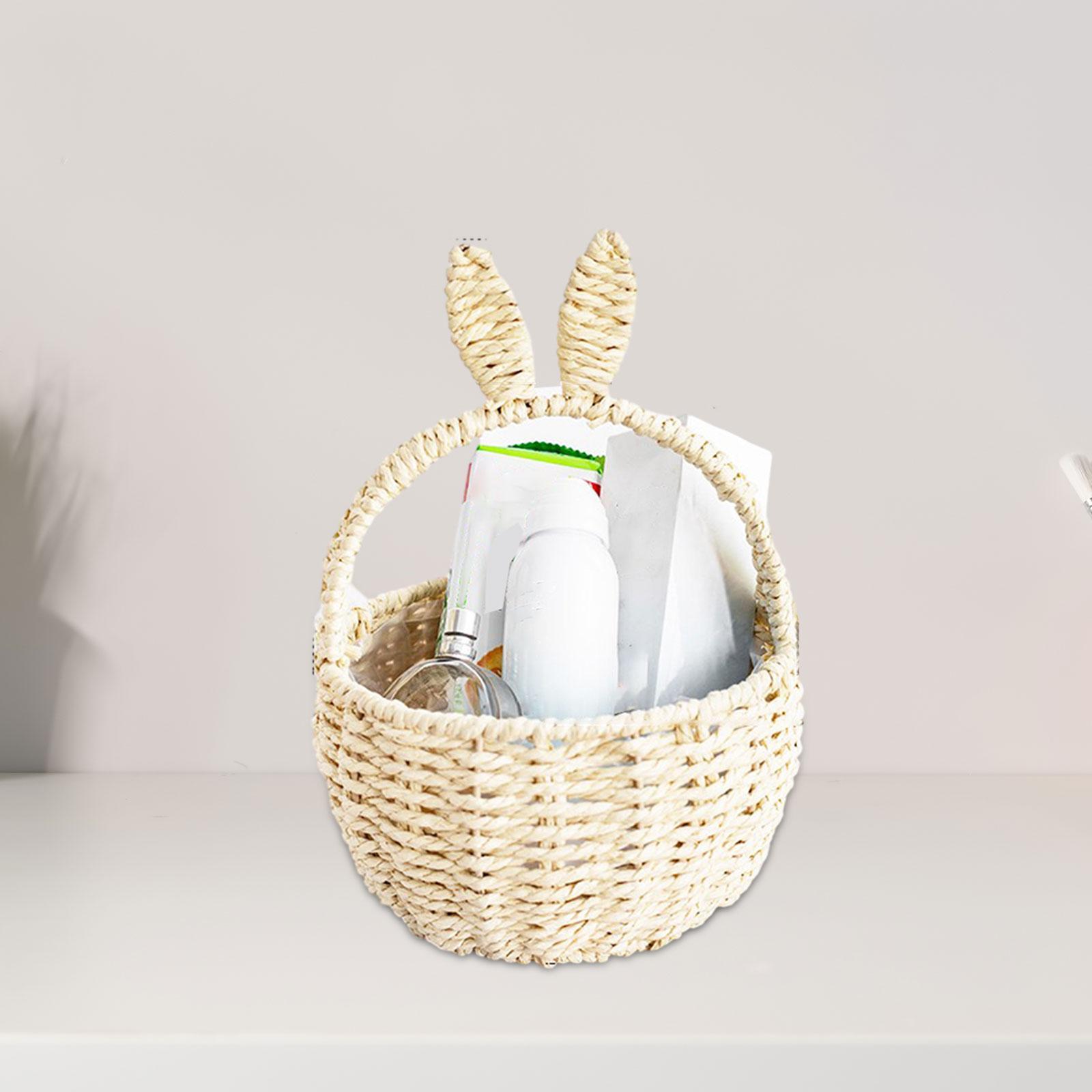 

Плетений кошик DIY Квіткова композиція Декоративна центральна частина Організація Багатофункціональний Садовий Портативні прикраси Кошик для пікніка білий