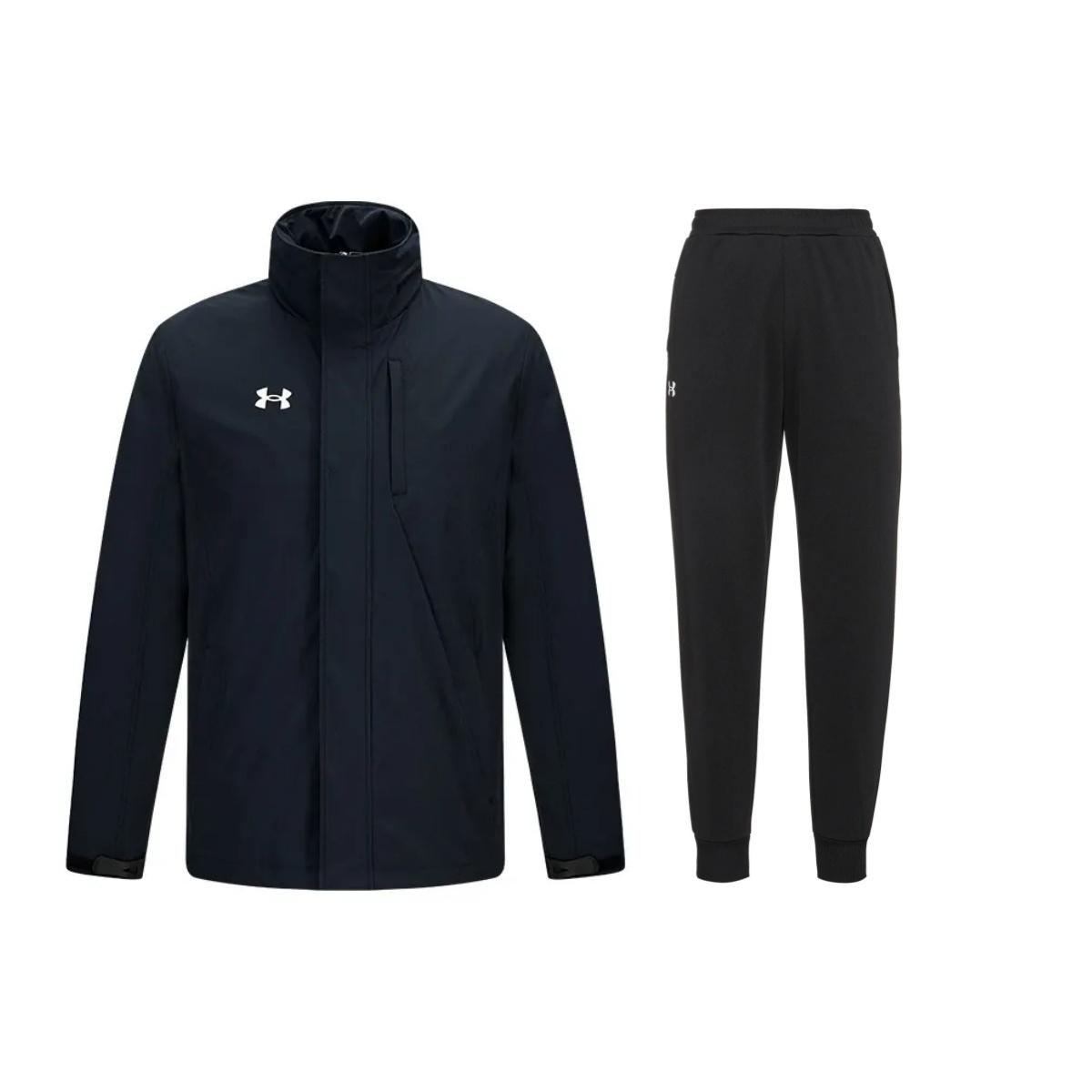 

Under Armour Однотонная тренировочная толстовка с капюшоном, дышащий вязаный повседневный спортивный костюм, мужские куртки 21600409-001+-23600704-001 XL