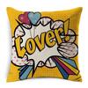 Cotton Linen Throw Pillow Cover American Pop Art Cushion Cover Pow Bang Wow Love Pineapple Modern Decorative Sofa Cushion Covers