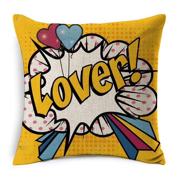 Cotton Linen Throw Pillow Cover American Pop Art Cushion Cover Pow Bang Wow Love Pineapple Modern Decorative Sofa Cushion Covers