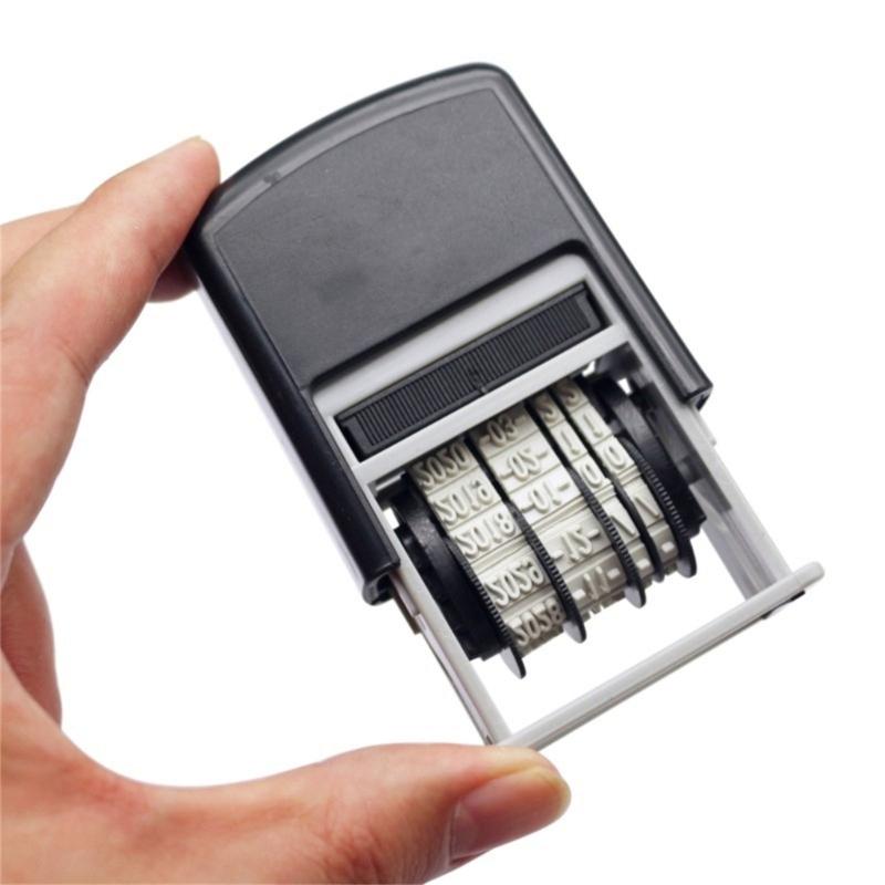 Date Stamp Plastic Number Stamp Digits Number Stamp Adjustable Numbering Stamp Inking Dater Stamp for Office