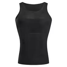 Men Compression Body Shaper Vest Seamless Slimming Tank Top Waist Trainer Belly Control Undershirt Shapewear Weight Loss Shirt M чёрный