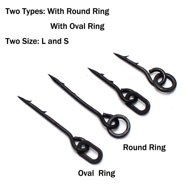 20PCS Metal Bait Spikes Carp Fishing Accessorie Bait Sting Boilies Pin with Ring Corn Ronnie Hair Rig Carp Feeder Tackle
