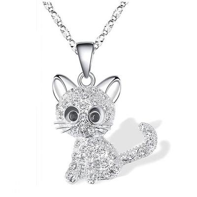 Latest Girls Adorable Cat Pendant Necklaces Children Stylish Stylish Colorful Crystalline Women Cartoon Animal Necklaces Jewelry Present GiftsCute