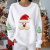 Ladies' Casual And Fashionable Round Neck Top With Christmas Print Hooded T-shirt Long Sleeved Sweatshirt