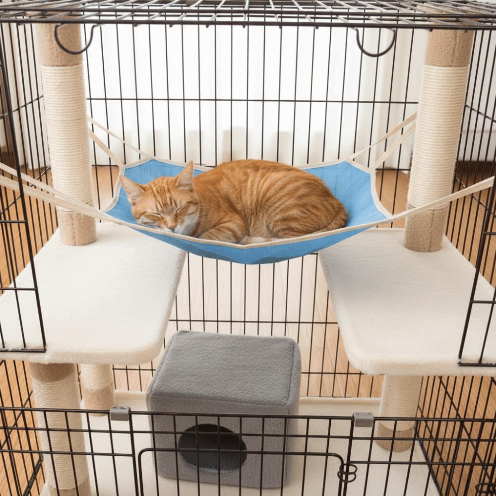 Bequeme Haustierkäfig Hängematte Verschleißfeste Hängende Schlafmatte Katzen Hängematte Innen