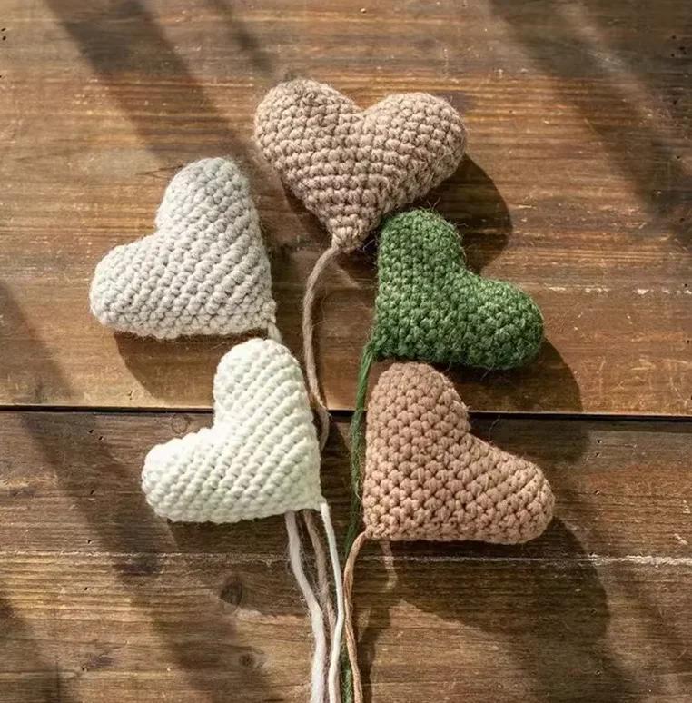 

Handmade Crochet Yarn Peach Heart Love Filled Cotton Studio Photo Props Infant Photography Auxiliary Shooting Accessories Kit