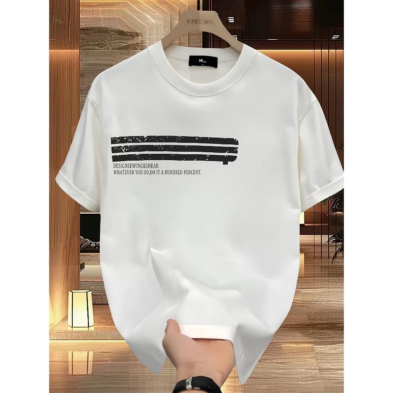 European sizes Printed Short-Sleeve T-Shirt for Men in Summer  Korean-Style Japanese-Style Printed Versatile Tops for Men S