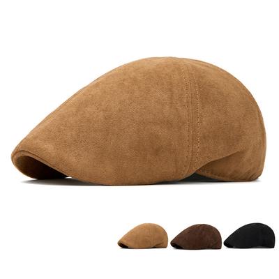 Herbst Winter Baskenmütze Herren Warme Britischer Stil Schiebermütze Retro Malermütze Damen Schirmmütze