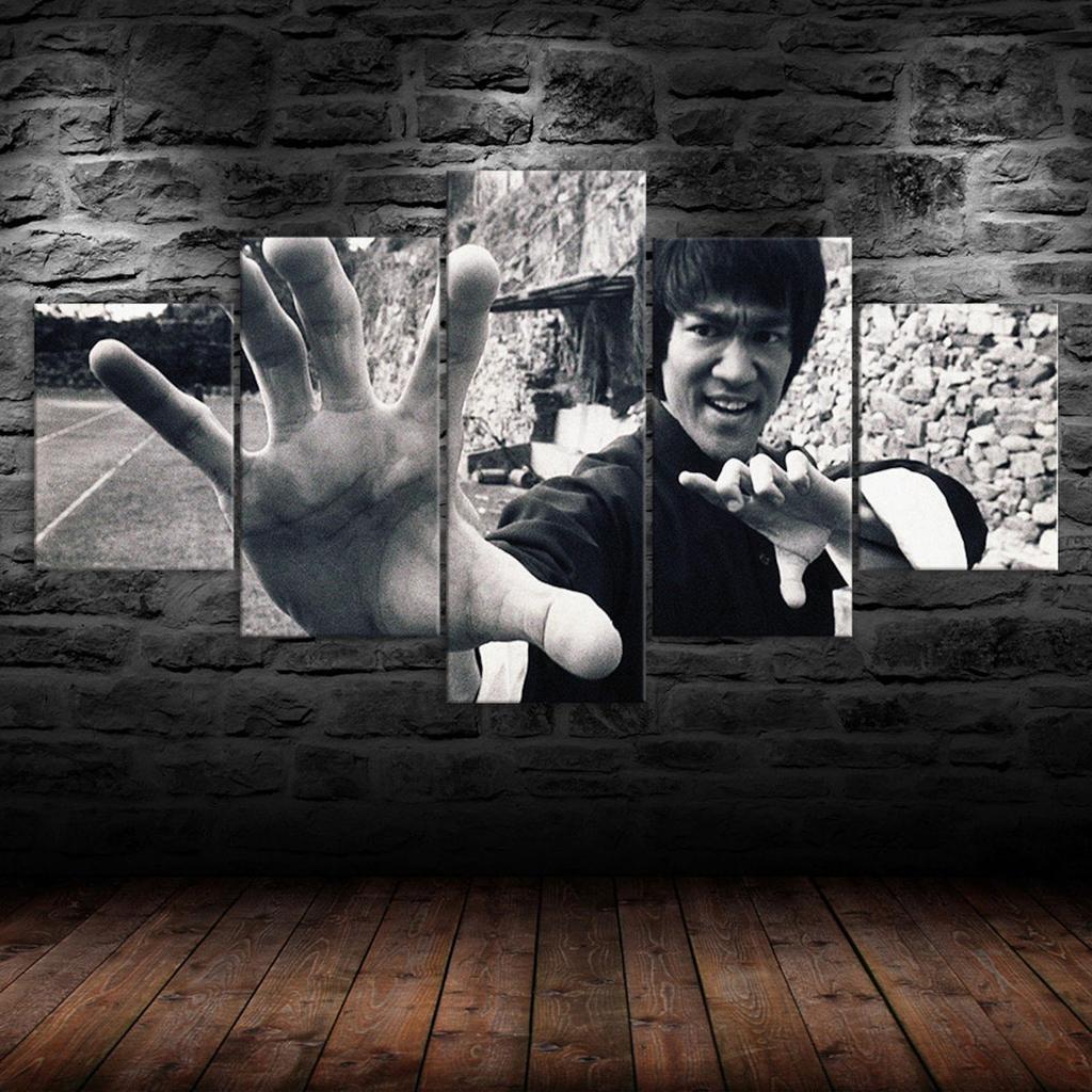 Kung Fu Master Martial Arts Inspiration Sports Motivation 5 Piece Five Panel Wall Canvas Print Modern Art Poster Home Decor Gift For Him Her