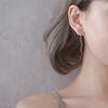 S925 Sterling Silver Twist Wave Linear Earrings, 925 Silver Long Dangle Earrings, Lightweight Party Jewelry for Girls