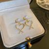 Temperament new trendy 111 silver needle love full diamond earrings femininity niche light luxury fashion pearl stud earrings
