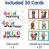 Auchq Morning Meeting Greetings Classroom Chart, Preschool Kindergarten Elementary Teacher Supplies for Classroom Must Haves, Social Greetings for