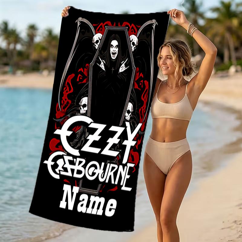 Customizable Personalized Beach Towels Rock Ozzy Osbourne Themed designs.Suitable for the Beach, Yoga, Sports;ideal As Beach Accessories