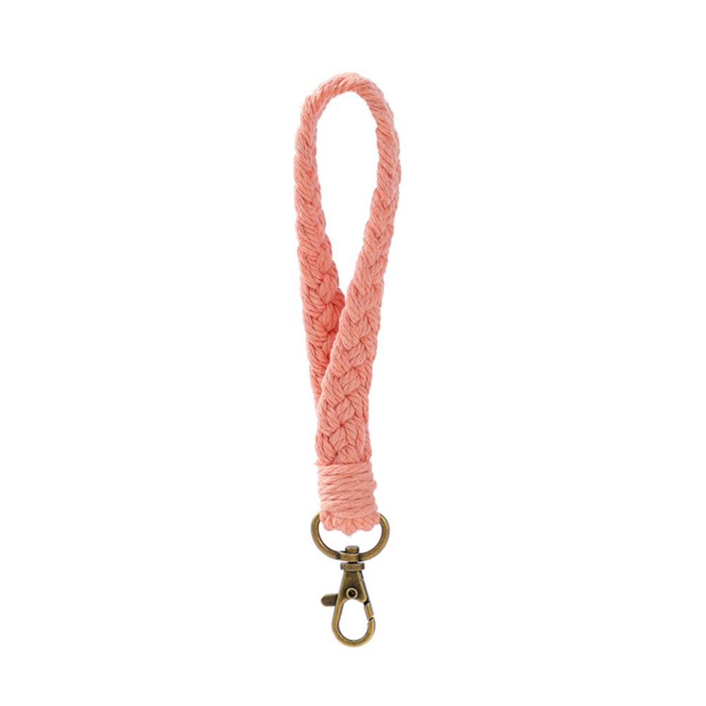 Soft Cotton Rope Keychain Boho Handmade Wristlet Bracelet Key Chain Long Weaving Wrist Lanyard Car Key Holder for Women Gift