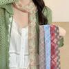 Spring Summer Colorful Polka Dot Floral Decorative Scarf Necktie Soft Lightweight Breathable Lace Up Accessory Fashion Decor