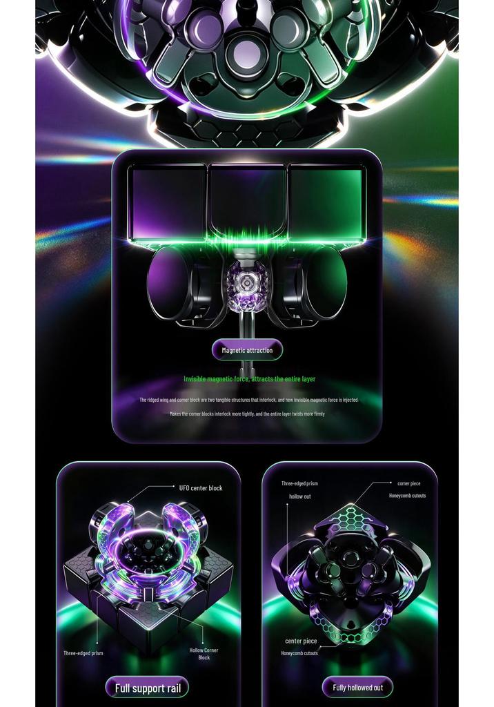 MagDriveUV 3x3x3 Cube: Magnetic Levitation Diamond Surface Competition Toy