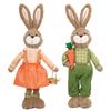 Plush Standing Rabbits Figurines 21.2-24in Adjustable Leg Fabric Rabbit Ornament for Home Spring Tabletop Holiday Room Decor