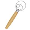 10-inch Rubberwood Manual Whisk & Dough Mixer with Double Loop