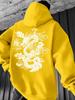 Oriental Auspicious Dragon Totem Vintage Line Drawing Men Hip Hop Sports Hoodie Long Sleeve Loose Athletic Pullover