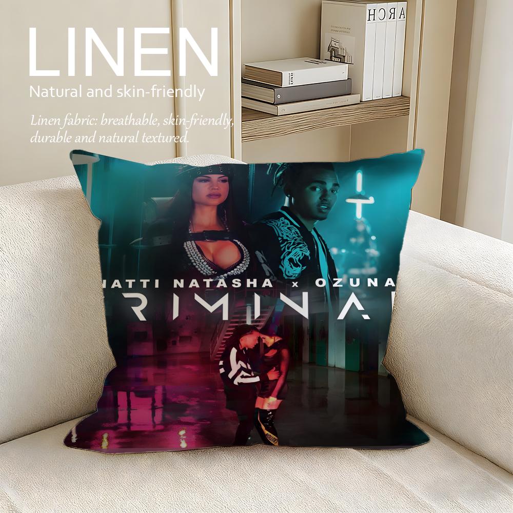 Music Natti Natasha Cushion Cover Pillowcase Set Pcs x x Breathable Washable Sofa Cushion Cover
