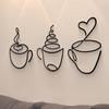 3pcs Minimalist Coffee Cup Wall Hangings Nordic Style Coffee Shop Decorations  Indoor