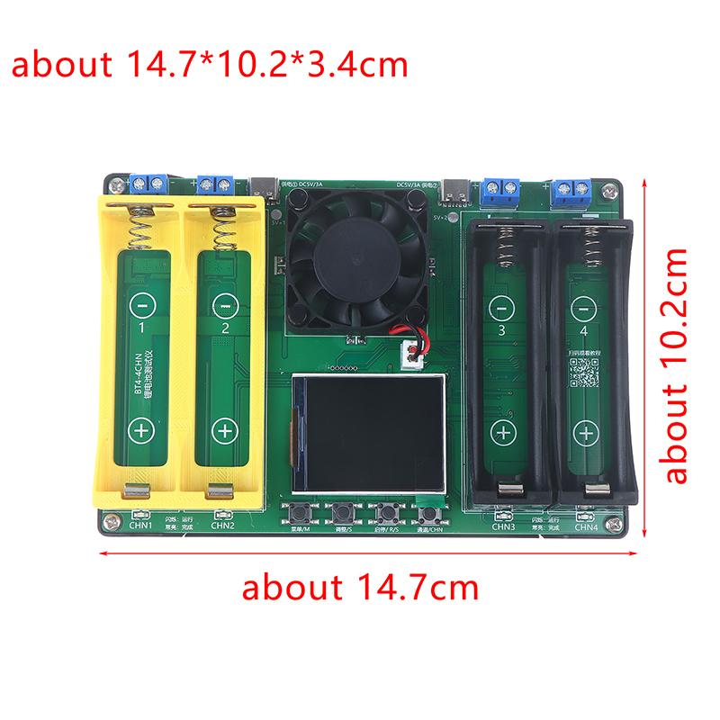 18650+21700 Type-C LCD 4 Channel Battery Capacity Tester MAh Lithium Battery Internal Resistance Detector For Battery Testing