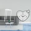 Minimalist Clear Acrylic Side Table NightStand with Heart Shape Wall Clock Modern Bedside Cabinet