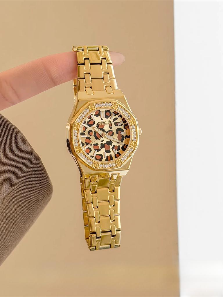 Neue Damenarmbanduhr mit Leopardenmuster-Armband Modisch und Trendig Hochwertiger Unisex-Stil Modell Exquisite Damenarmbanduhr.