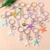 Summer Beach Shell Starfish Keychain Fishes Conch Key Rings Pendants for Car Key Women Girls Handbag Charms DIY Jewelry Gifts