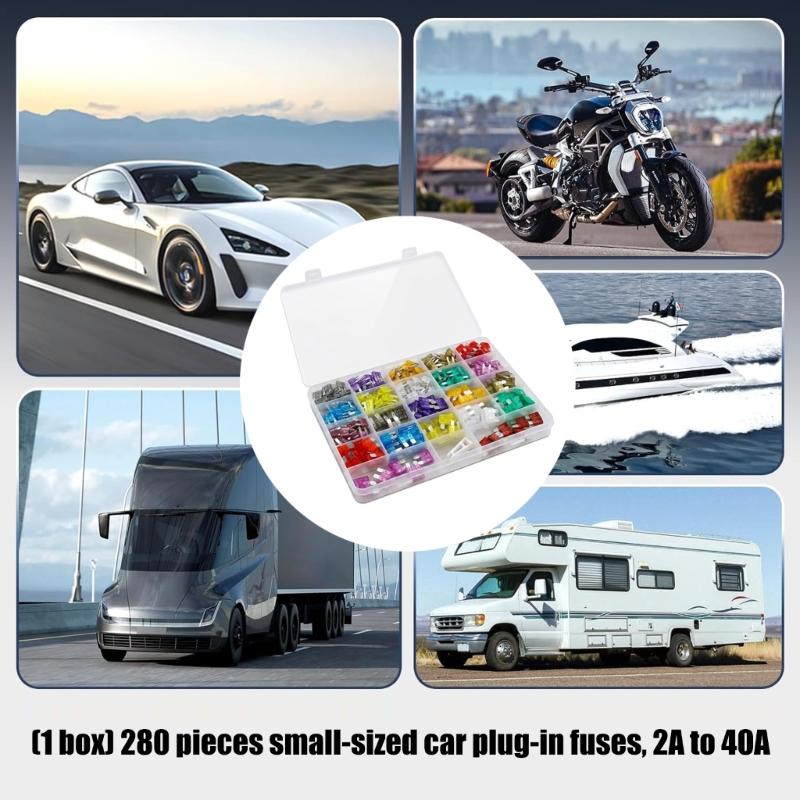 280PCS Mini And Standard Size Auto Circuit factors Kit Featuring Color Codes For Simple Recognition
