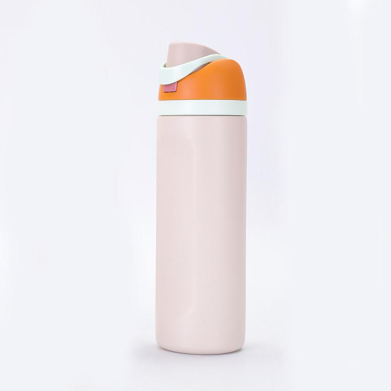 Steel Stainless Owala Water Bottle Straw 710ml Push Lid Keeps Sports Drinks
