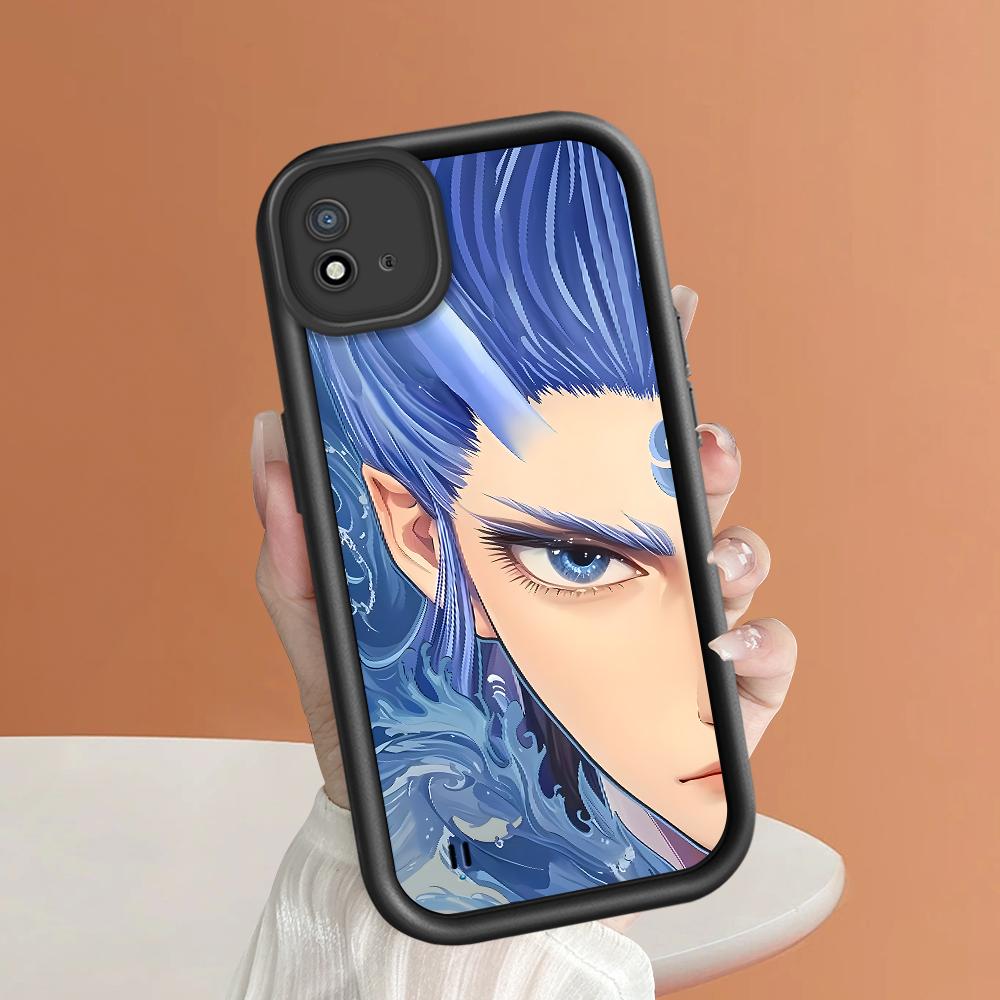 Soft Silicone Square Ladder Printing Pattern Phone Casing Full Cover Camera Shockproof Protection Rubber Case for OPPO Realme