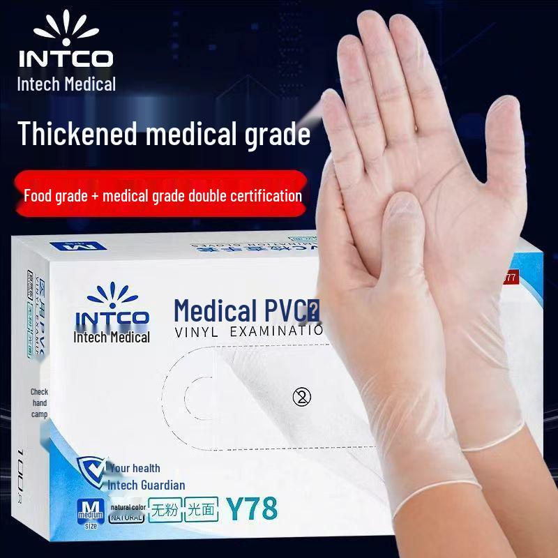 Yingke Medical PVC Examination Gloves: Oil-Proof, Waterproof, Acid & Alkali Resistant Disposable Gloves for Maintenance, Household, and Beauty Use. Medium M 100 pcs/box