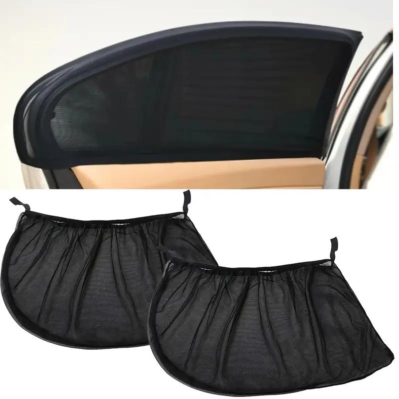 2PCS Autofenster Sonnenschutz Abdeckung Sonnenschutz UV-Schutz Auto vorne hinten schwarz Fenster Vorhang Sommer Auto Zubehör