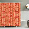 Modern Decorative Shower Curtains: Printed Bath Shrink Wrap Waterproof Fabric For Bathroom Accessories Orange Red Floral Pattern
