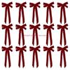  15Pieces Velvety Fabric Bowknots for Christmas Decors Holiday Party Wedding Decoration